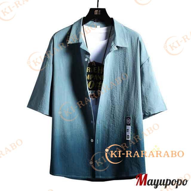 シャツ メンズ 半袖 カジュアルシャツ グラデーション リネン調 夏服 おしゃれ 30代40代ファッション 春 夏 4色 Kmp きららラボ 通販 Yahoo ショッピング