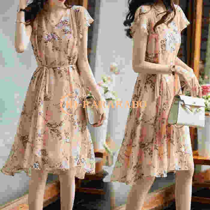 ワンピース レディース 40代 膝丈ワンピース 春夏 半袖ワンピース きれいめ 花柄 シフォンフレアスカートaライン 韓国風 オシャレ通勤 大人 着痩せ 30代 50代 E2gaky2sia ファッション Www Ekhomediapr Com