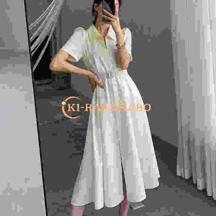 売れ筋がひ贈り物 シャツワンピース フレアスカート パフスリーブ 大きいサイズ 大人上品 オシャレ通勤 白ワンピース 半袖ワンピース 春夏 マキシ丈 ワンピース 40代 レディース ワンピース サイズ 4xl Lenstecopticalgroup Co Uk