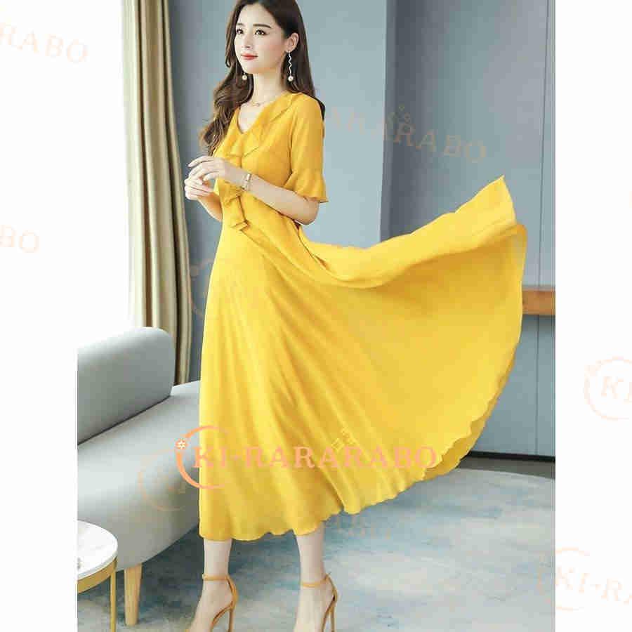 カラードレス レディース マキシ丈ワンピース パーティードレス Aラインワンピ 代30代40代 上品 きれいめ 春夏秋 オシャレ 通勤 大人 Ol 着痩せ 旅行用 Kwp きららラボ 通販 Yahoo ショッピング