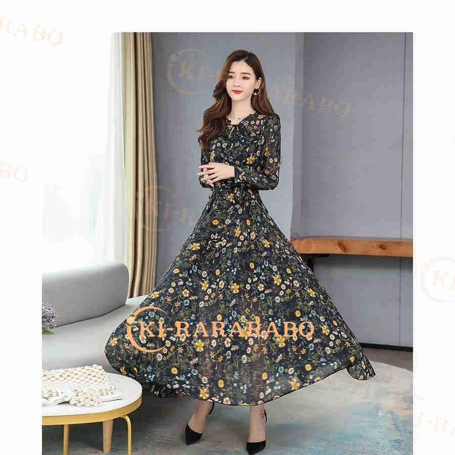 花柄ワンピース レディース マキシ丈ワンピース パーティードレス Aラインワンピ 代30代40代 上品 きれいめ 春夏秋 オシャレ 通勤 大人 Ol 着痩せ 旅行用 最安値挑戦