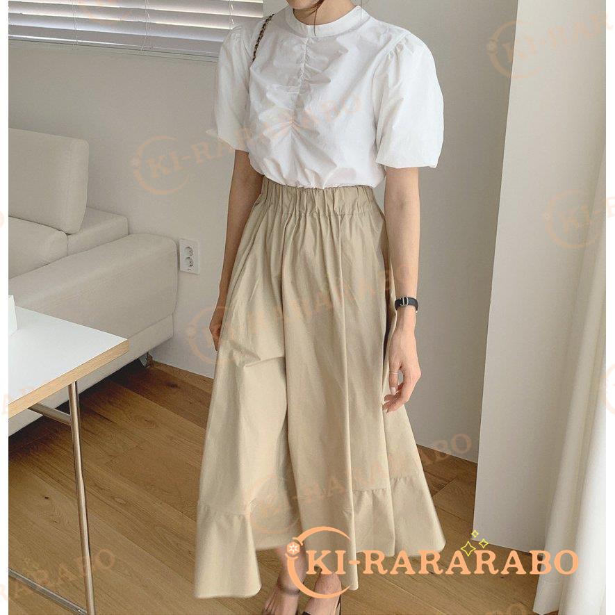 期間限定お試し価格 2点セットアップ レディース 夏 オシャレ 通勤 半袖ブラウス白 パフスリーブ フレアスカートロング丈 可愛い 上下セット カジュアル Arubacbd Co Uk