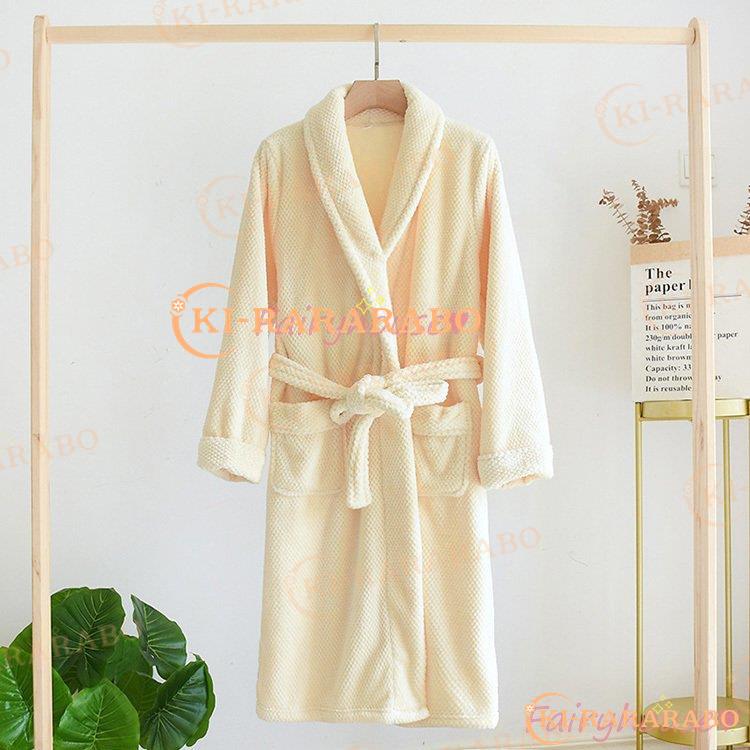 Off バスローブ モコモコパジャマ レディース メンズ 冬用 ナイトガウン 厚手 白ネグリジェ 長袖バスローブ フランネル ルームウェア 大きいサイズ 暖かい 部屋着 Atlantide1 Com