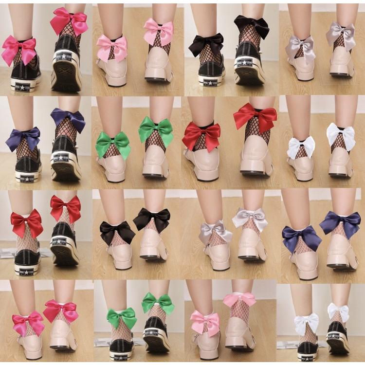 リボン付き ショート丈 網ソックス 靴下 網靴下 カジュアル トレンド 網タイツ グログランリボン 今コレ 23 25cm メール便送料無料 Kiyou 通販 Yahoo ショッピング