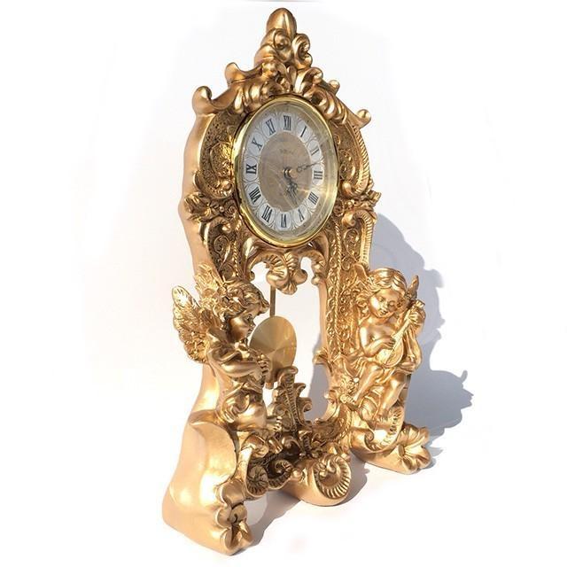 アンティークの天使の置き時計 置時計 天使 エンジェル フレア フルールデリス バロック調 装飾