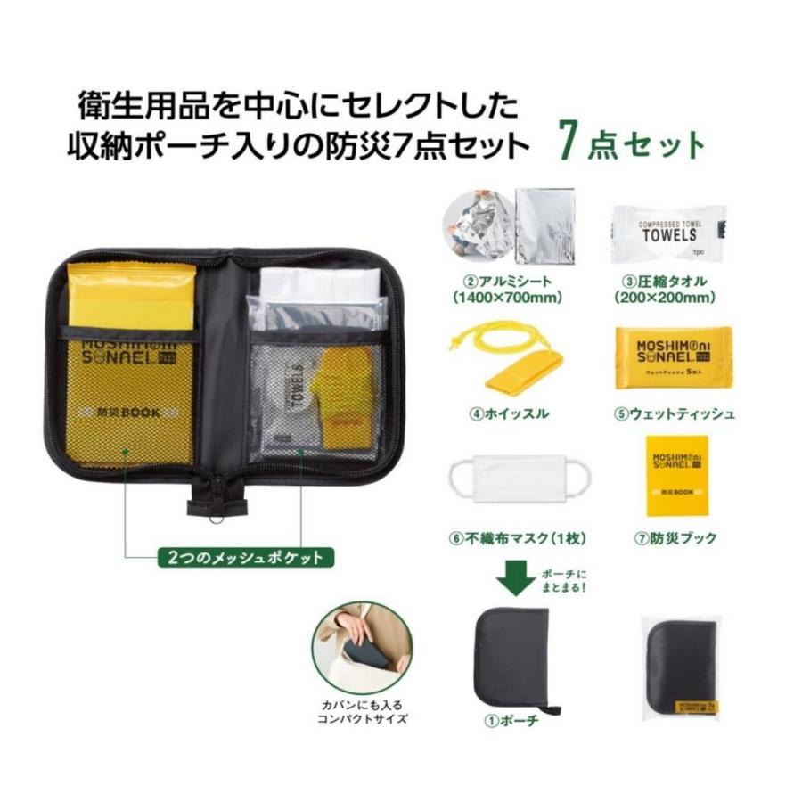 丸辰 【120個セット】モシモニソナエル 防災ポーチ7点セット 非常用