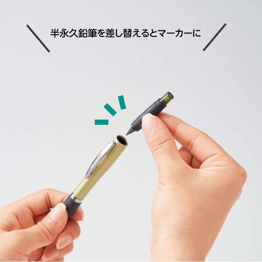 400本セット ザ・プレミアム 4WAY多機能ペン， 半永久鉛筆・ボールペン・蛍光マーカー・タッチペン， ゴールド， 14.7cm， 景品， イベント， ノベルティ， プチギフト_7
