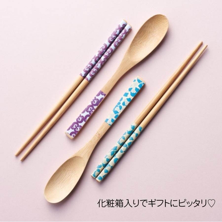 丸辰 【120個セット】伊砂文様 箸・スプーンセット 天然竹 化粧箱入り