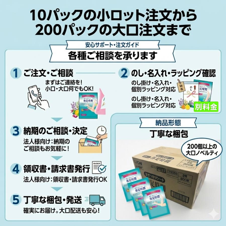 LION（ライオン） プチギフト 退職 粗品 引っ越し挨拶 休足時間 2枚入