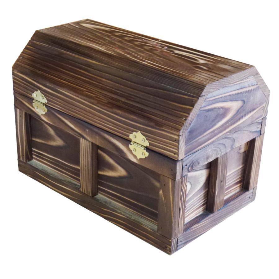 日本製 職人手作り フック金具付き シンプル海賊宝箱】（中サイズ