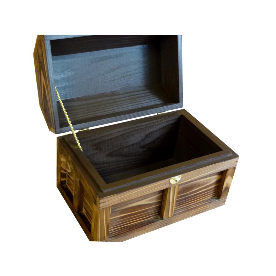 日本製 職人手作り フック金具付き シンプル海賊宝箱】（中サイズ