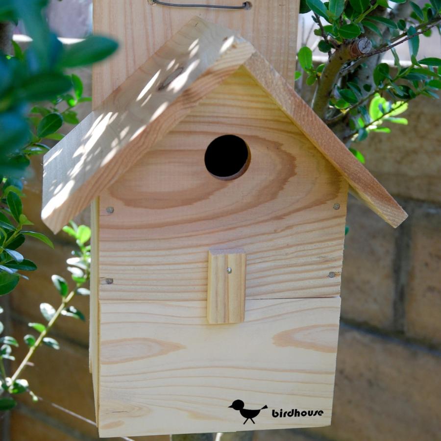 野鳥用巣箱】バードハウスA（前扉タイプ）巣箱(完成品 無塗装)YS200