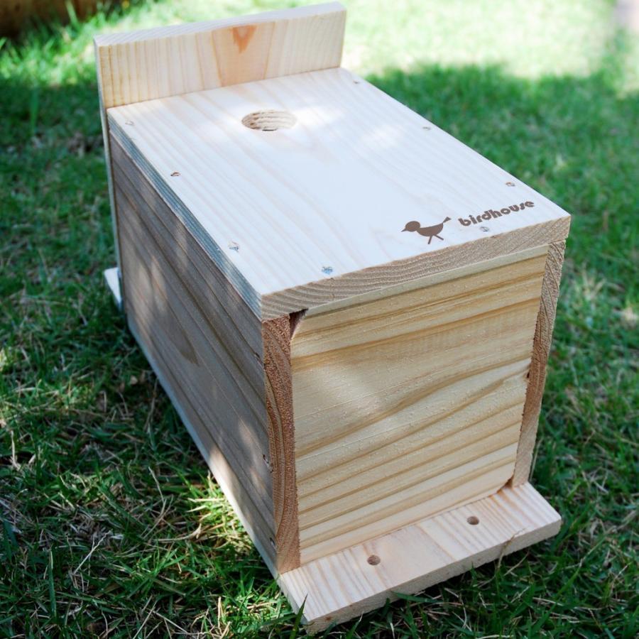 野鳥用巣箱】バードハウスB（上ふたタイプ）巣箱(完成品 無塗装