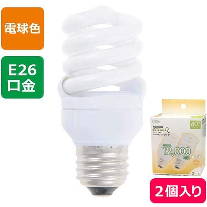 OHM　エコデンキュウ エコデンキュウ オーム電機 電球形蛍光灯 スパイラル形 E26 60形相当