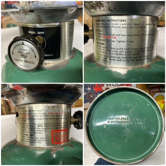 Coleman コールマン ランタン 1973年5月 220H 整備済み : KIC Coleman コールマン ランタン 1973年5月 220H 整備済み : KIC