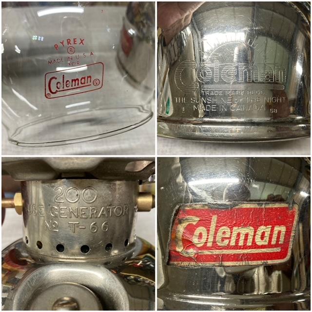 Coleman（コールマン） ランタン 1958年1月 カナダ 200 美品 整備済み