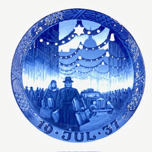 【ドイツ語】RC　イヤープレート　1937　〈コペンハーゲンのクリスマス〉 ROYAL COPENHAGEN ロイヤルコペンハーゲン イヤープレート 1937