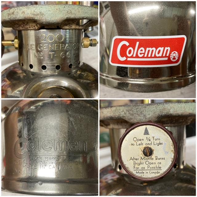 Coleman（コールマン） ランタン 1958年12月 カナダ 200 美品 整備済み