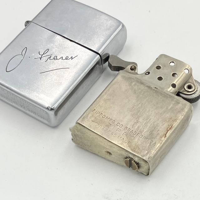 ZIPPO ビンテージ ジッポー 署名もの 1947年〜1949年 3バレル ニッケルシルバーインナー 中古 動作確認済み_1
