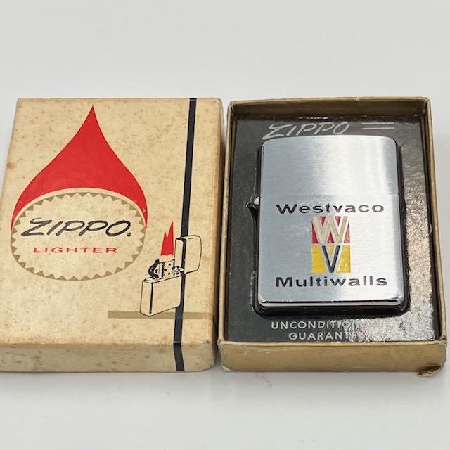 ZIPPO ビンテージ ジッポー 1963年 Westvaco Multiwalls 箱入り 未着火品 PAT.2517191 中古 動作確認済みの画像