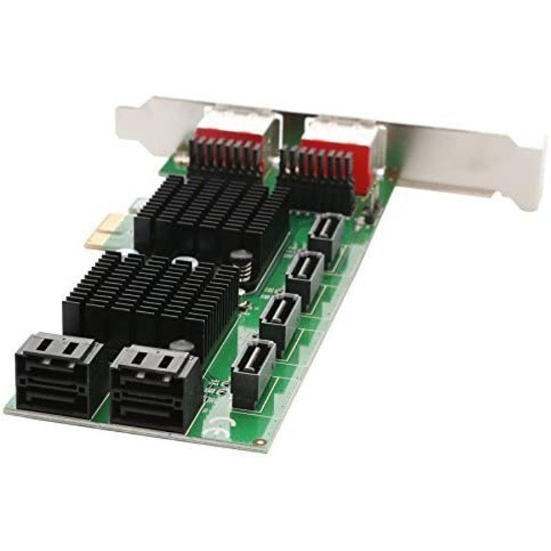 Syba 8-Port SATA-3 6G Dual Chipset PCI-E 2.0 X Slot Controller Card, サーバー 