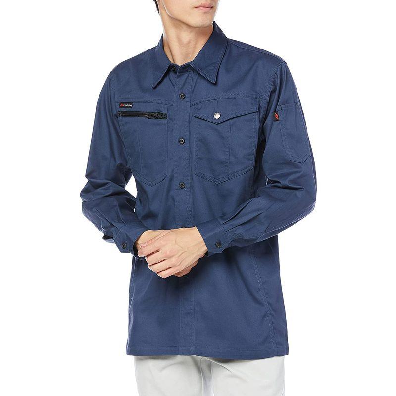 工場直送コーコス信岡 作業用上着 綿100% ネイビー FOX LL 長袖シャツ FIRE 制服、作業服 コーコス信岡 作業用上着 綿100% 長袖シャツ FIRE FOX グリーン 3L