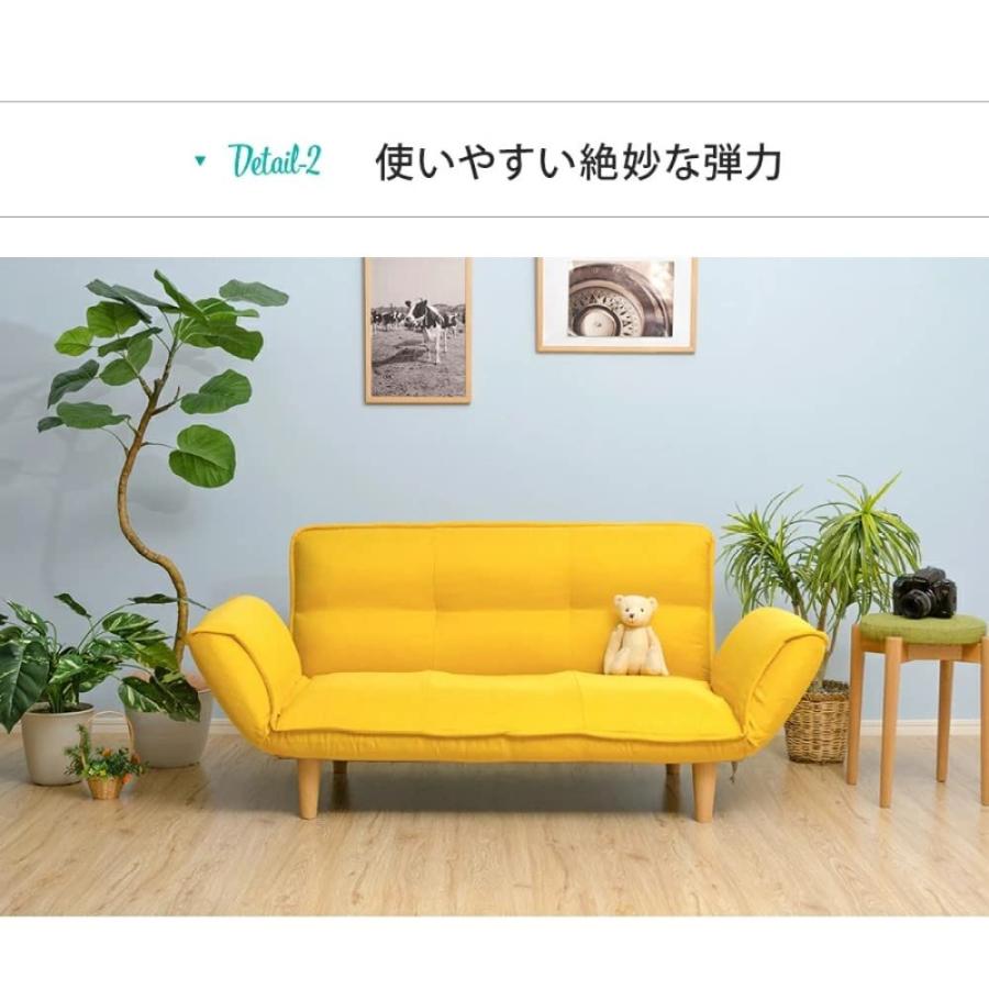 セルタン 日本製 カウチソファー 和楽の極 2人掛け テクノレッド 背部 