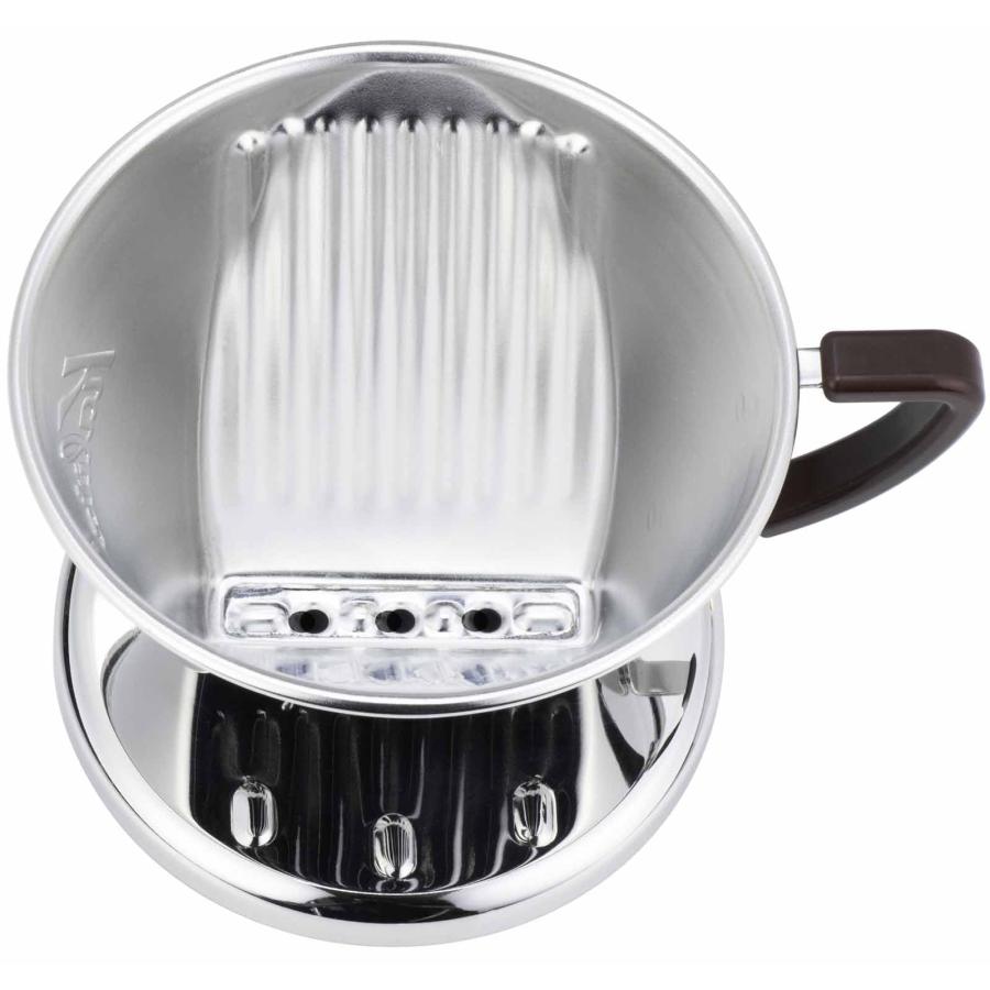 カリタ Kalita ステンレス製 でお湯が冷めにくい コーヒー ドリッパー 2~4人用 SS102 日本製 ドリップ 器具 二人用 四人用 2杯用の画像
