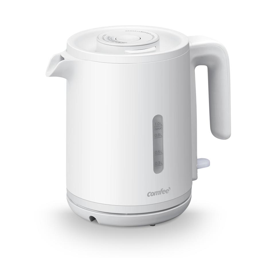 COMFEE’ 電気ケトル 1.0L 転倒お湯漏れロック機能 1200W急速沸騰 自動電源OFF お手入れ簡単 コンパクト軽量 一人暮らしに最適 C