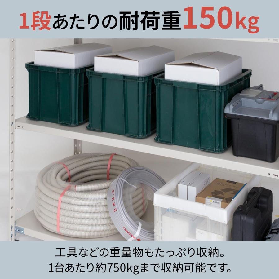 プラス KR 軽量 スチールラック 業務用 (天地6段) 耐荷重150kg/段 |奥行462mm 高さ2100mm 幅1212mm 簡単組立 848_2