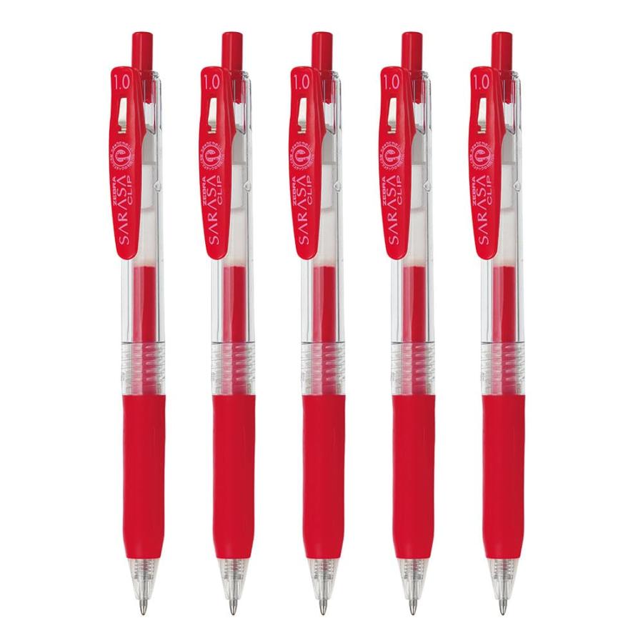 ゼブラ ジェルボールペン サラサクリップ 1.0mm 赤 5本セット P-JJE15