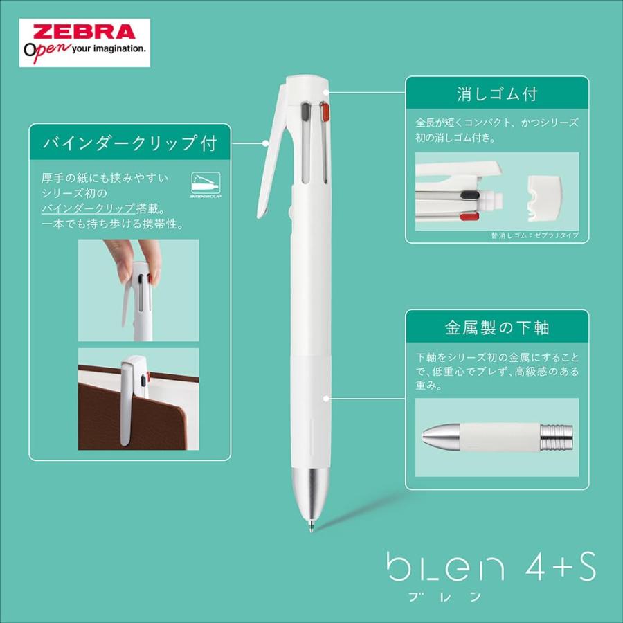 ぺぺふぺぺ ゼブラ 多機能ペン ブレン 4+S 0.5mm 猫の毛色 ブルー軸 B4SAS88-NK-BL