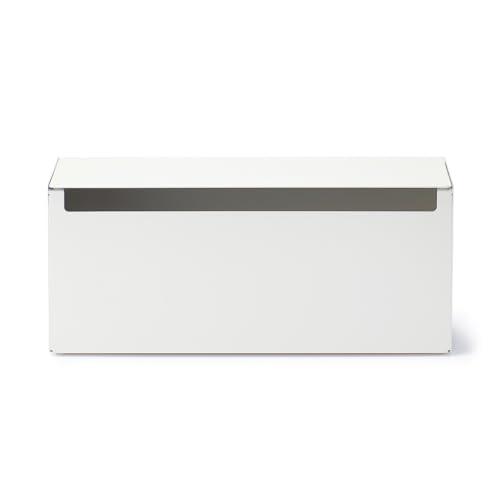無印良品 スチールタップ収納箱 フラップ式 ホワイトグレー 幅32×奥行