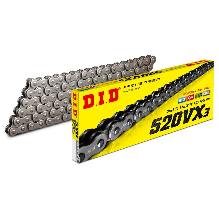 D.I.D(大同工業)バイク用チェーン カシメジョイント付属 520VX3-120ZB