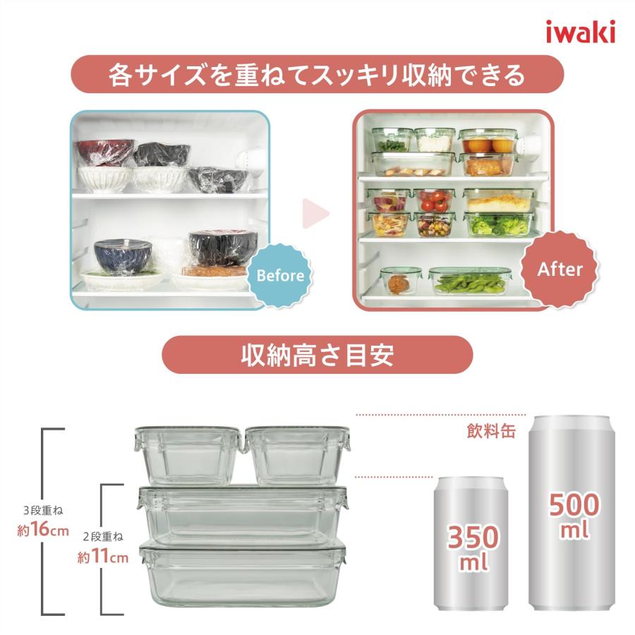 iwaki(イワキ) 耐熱ガラス 保存容器 シンジカトウ Petit bois 角型 M
