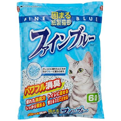 常陸化工 FineCat 固まる紙製猫砂 ファインブルー 6L 単品（Yahoo!・Kichibei店）