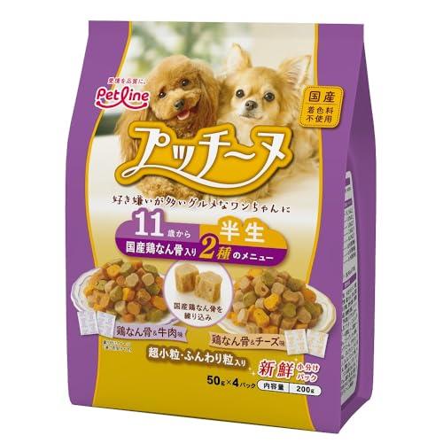 プッチーヌ 1歳から 半生 セミモイスト 50袋 お徳用セット プッチーヌ 半生 11歳から 国産鶏なん骨入り 200g(50g×4) ソフト 国産
