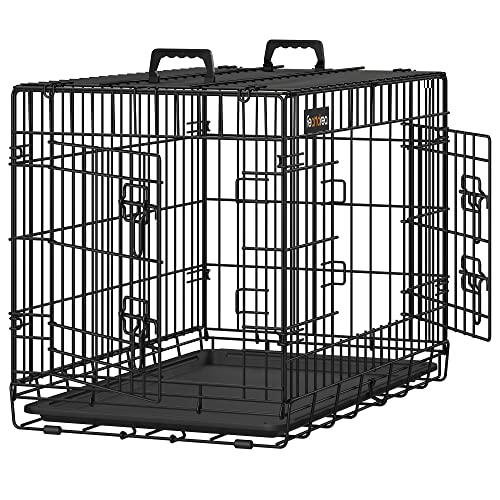 FEANDREA ペットケージ 77.5×48.5×55.5cm 室内外兼用 犬 トレー付き