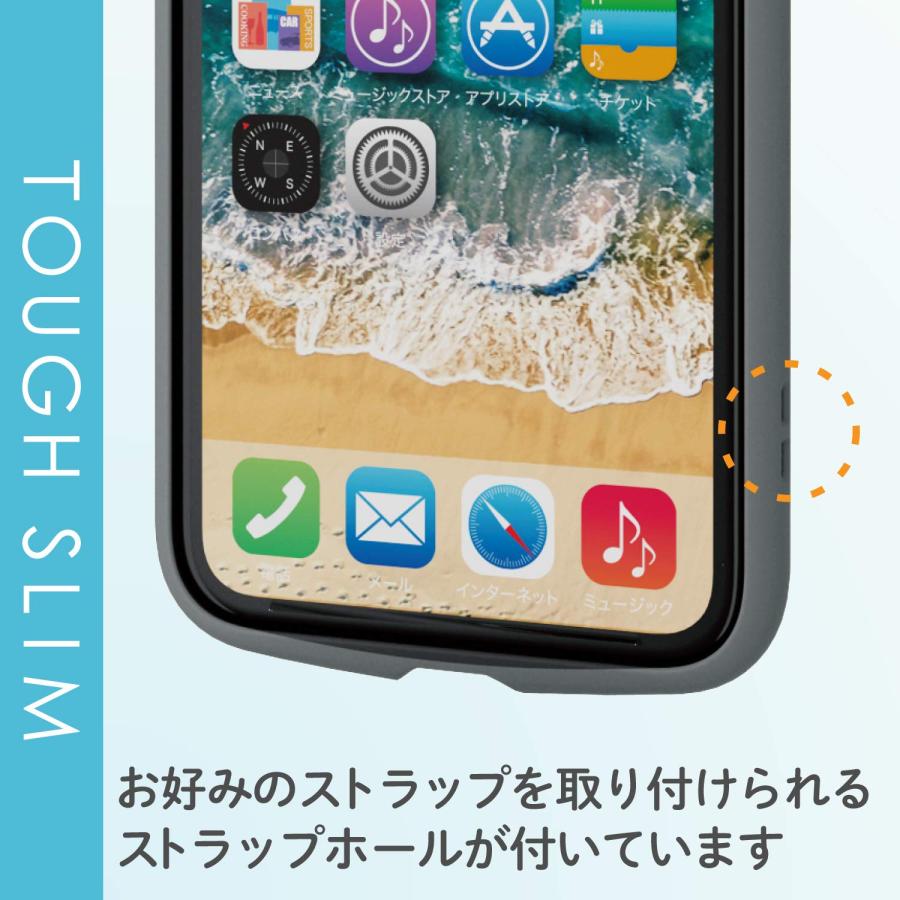 エレコム iPhone 11 ケース 耐衝撃×フレーム TOUGH SLIM LITE [背面クリアタイプ] グレー PM-A19CTSLFCGY｜kichibei0510｜05