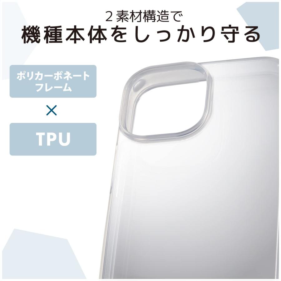 エレコム(ELECOM) iPhone 13mini 用 ケース スマホショルダーストラップ用ホール付き TPU 耐衝撃 エアークッション ワイヤレ｜kichibei0510｜05