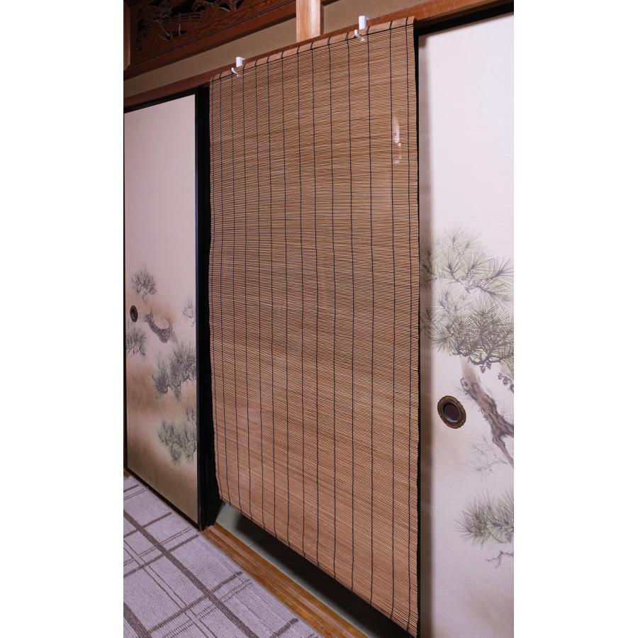 水勘製簾所 室内用 焼竹すだれ (約88cm x 150cm) ベージュ : キチベイ