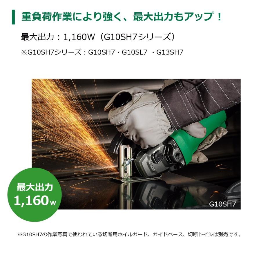 HiKOKI(ハイコーキ) AC100V 100mm ディスクグラインダー 低速高トルク型 スライドスイッチタイプ ソフトスタート 再起動防止機能付_4