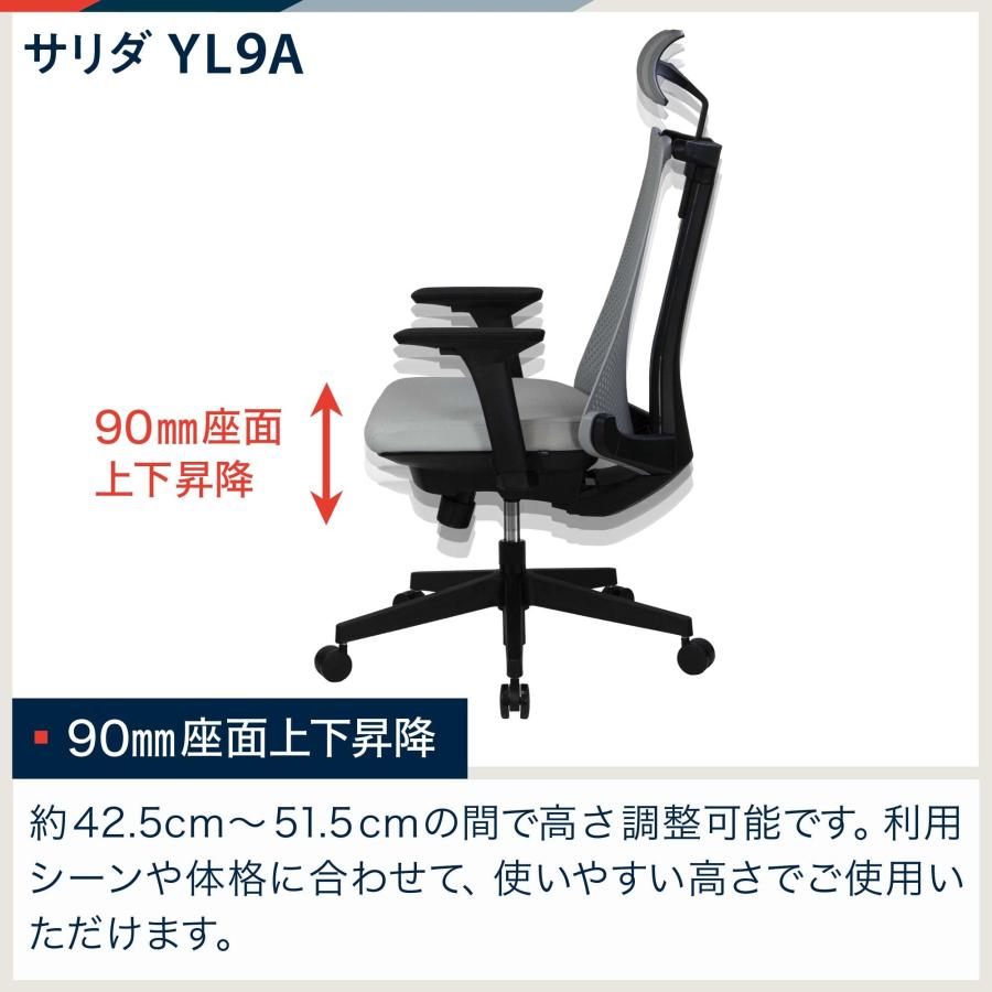 イトーキ サリダ YL9A ネイビー オフィスチェア【全身を支える 
