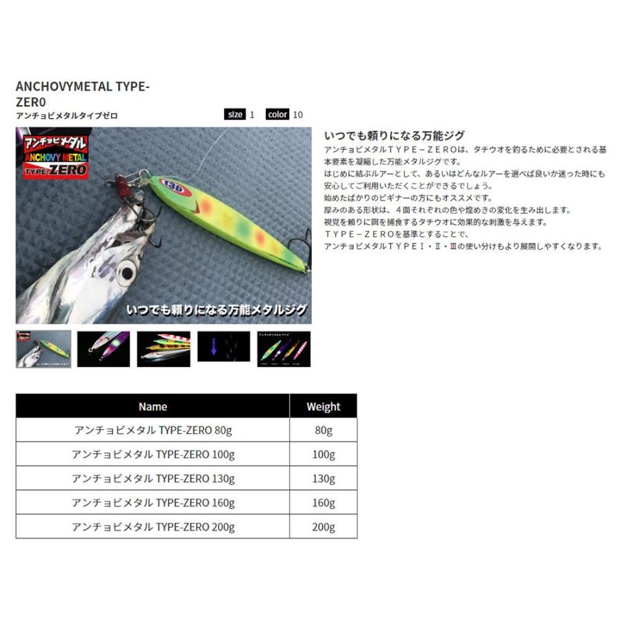 JACKALL(ジャッカル) メタルジグ アンチョビメタル タイプZERO 130g グローストライプ ルアー｜kichibei0510｜03