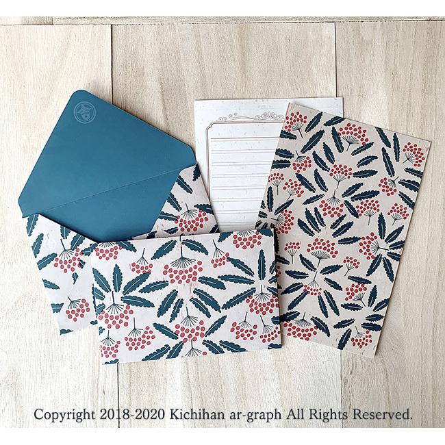 万両 まんりょう レターセット レトロモダン 手作り封筒便箋 Fblts Fuyu Manryou3 きちはん 吉斑 通販 Yahoo ショッピング