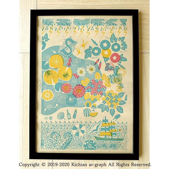 A3 レトロ モダン 【夏】ポスター : きちはん・吉斑 - 通販 - Yahoo