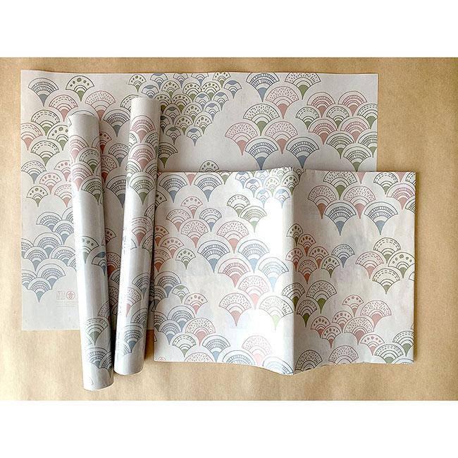 包装紙/A3（変形）/うろこ/鱗文様【10枚セット】 : きちはん・吉斑