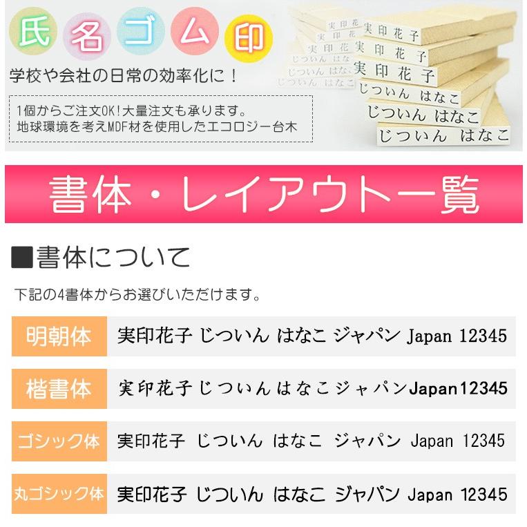 一行印 ゴム印 一行 はんこ 小 オーダー お名前スタンプ おなまえスタンプ 氏名印 科目印 入園 入学にも 漢字 エコ台木サイズ：5×20mm 15級5号5倍(WZ)｜kichiindou｜02