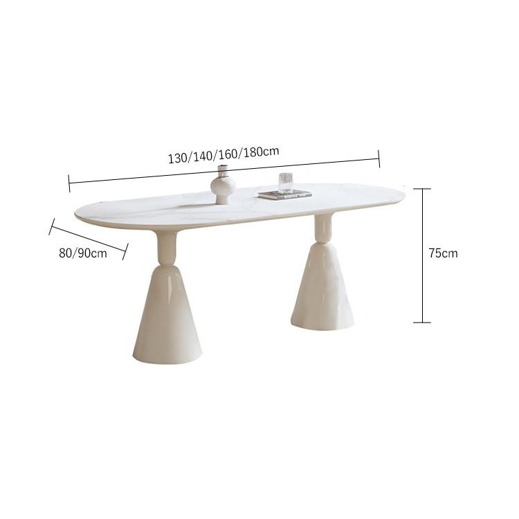 8%OFFクーポン★ダイニングテーブル セラミックテーブル ホワイト 食卓 食事テーブル 大理石柄 幅130 140 160 180cm 楕円形 会議テーブル 高級感 2本脚 |  | 14