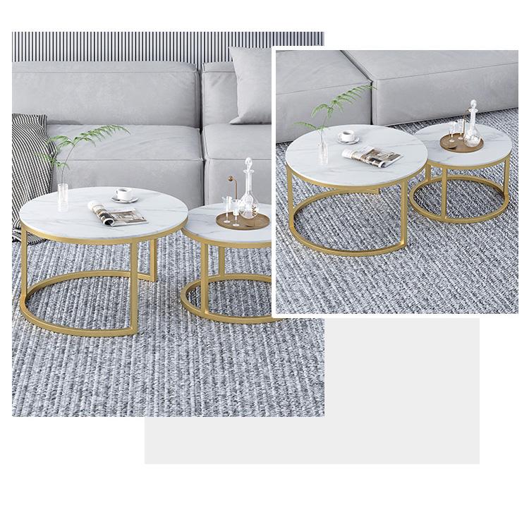 大理石風　ネストテーブル　テーブルセット　丸　円　テーブル　ホワイト　白　大理石 大理石柄ネストテーブル 丸テーブル[幅50-120] | 【公式】LOWYA